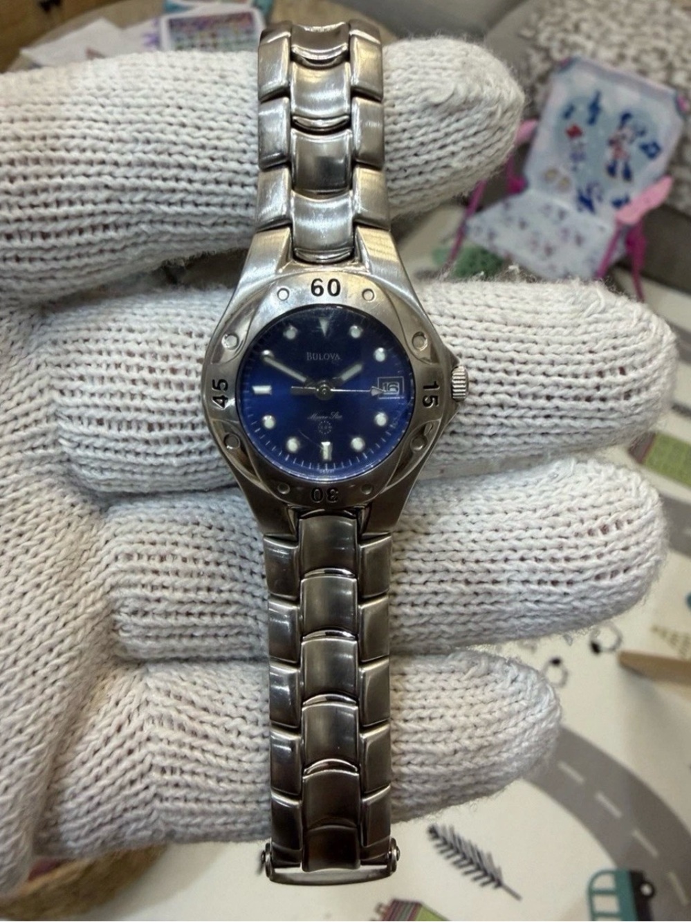 Bulova Marine Star Women's Watch 29.3mm Stainless Steel Blue Dial Quartz Date